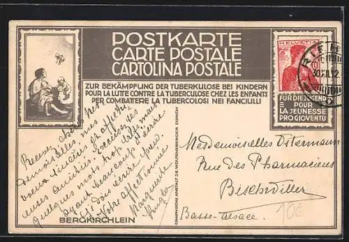 Künstler-AK Ernst E. Schlatter: Winterpartie am Bergkirchlein