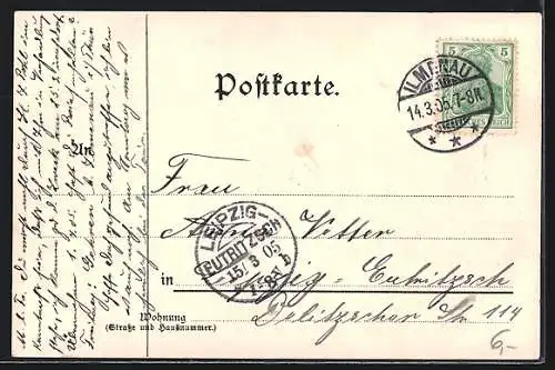 Lithographie Jung Thüringen in der Lichtstube, thüringische Trachten