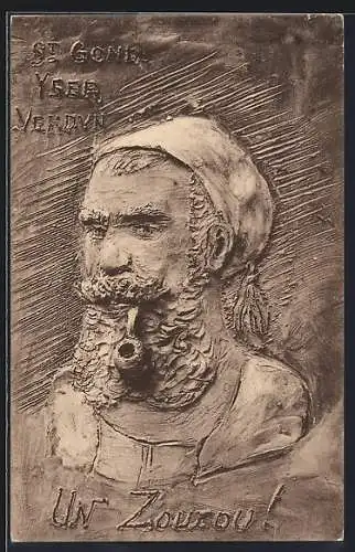 AK Relief in Erinnerung and die Zuaven