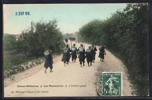 AK Scènes Militaires, les Manoeuvres, l`arrière-garde