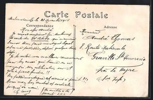 AK Campagne de 1914, Infanterie en combat, Tirailleurs utilisant une ligne d`abri