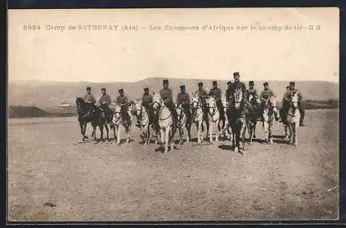 AK Sathonay /Ain, Les Chasseurs d`Afrique sur le champ de tir