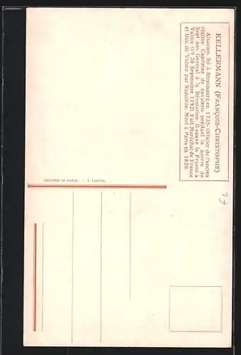 Künstler-AK Francois-Christophe Kellermann, Capitaine de Cavalerie pendant la Guerre de Sept ans