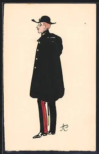 Künstler-AK Französischer Soldat in Uniform