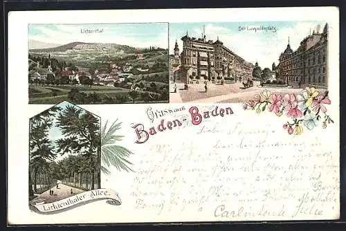 AK Baden-Baden, Lichtenthal, Leopoldsplatz, Lichtenthaler Allee