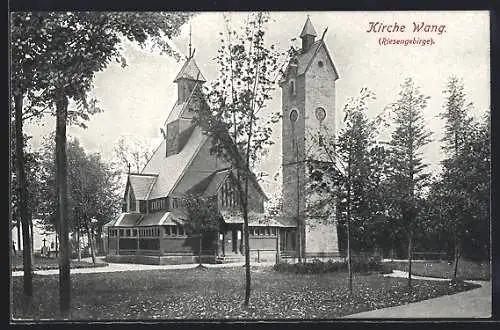 AK Brückenberg, Partie an der Kirche Wang