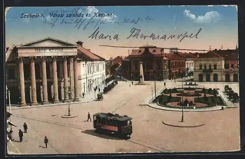 AK Szabadka, Városi sinház és Kassino, Strassenbahn