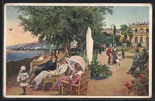 AK Abbazia, Kurpark und Villa Angiolina