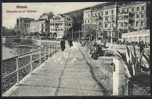AK Abbazia, Mövenfütterung am Südstrand