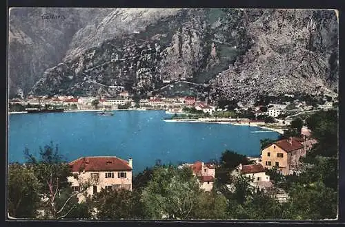 AK Kotor / Cattaro, Ortsansicht aus der Vogelschau