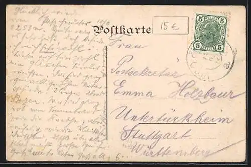 Künstler-AK Kufstein, Von Kufstein bis zur Bernerklause, Teilansicht, Ortspartie, Adler mit Fahne