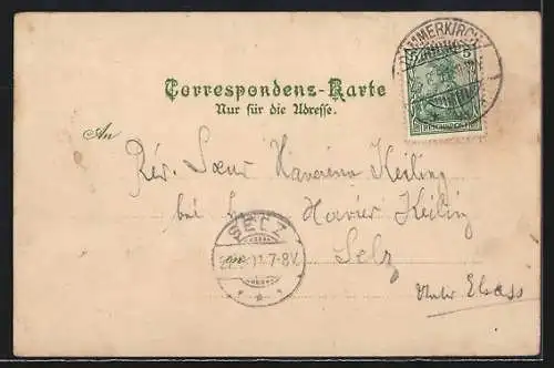 Lithographie Wien, Franzensring mit Parlament aus der Vogelschau