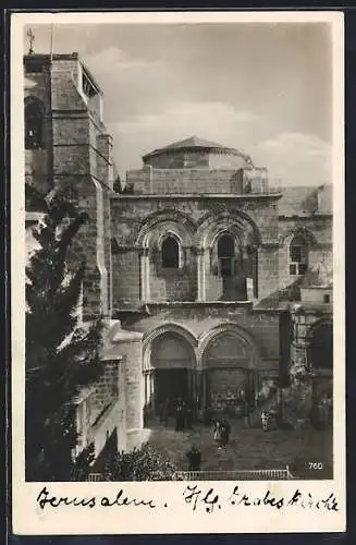 AK Jerusalem, Heilige Grabeskirche von oben gesehen