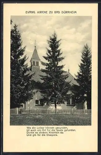 AK Bad Dürrheim, evang. Kirche, Aussenansicht