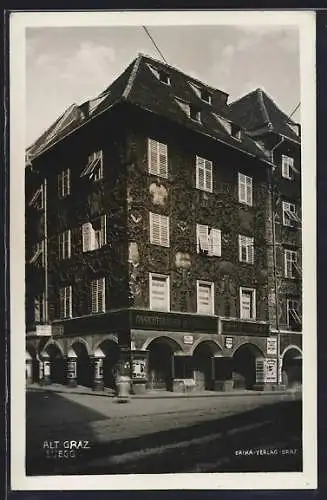 AK Graz, Luegg, Ansichtskarten-Geschäft Leopold Schreiner