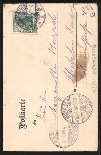 Lithographie Ebersteinburg, Burg Alt-Eberstein, Minnesänger, Wappen