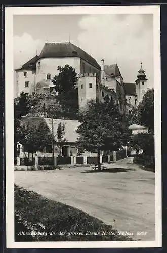 AK Albrechtsberg an der grossen Krems, Strassenpartie am Schloss