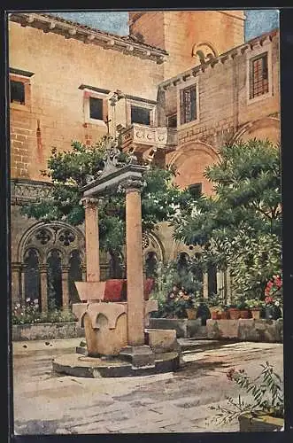 Künstler-AK Dubrovnik-Ragusa, Domminik-Klaustar-Klaster
