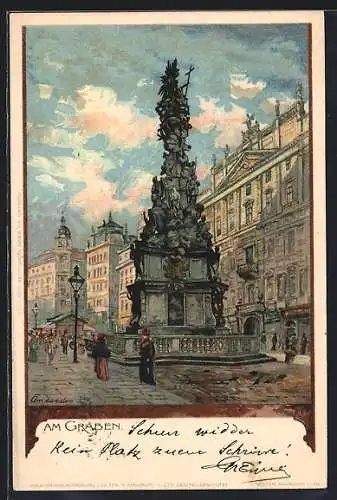 Künstler-AK sign. Ameseder: Wien, Am Graben