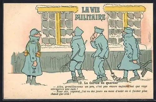 Künstler-AK La Vie Militaire, La Corvée de quartier