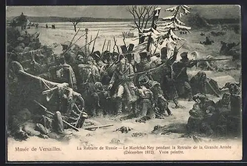 Künstler-AK La Retraite de Russie, le Maréchal Ney pendant la Retraite de la Grande Armée