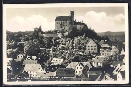 AK Gössweinstein /Fränk. Schweiz, Teilansicht mit Burg
