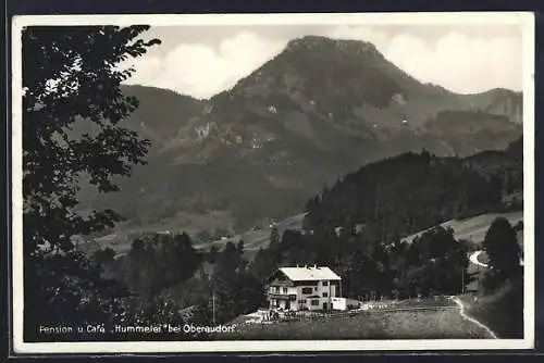 AK Oberaudorf, Café Hummelei mit Brünnstein