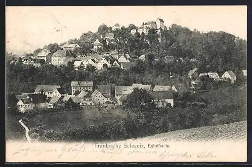 AK Egloffstein /Fränk. Schweiz, Ortsansicht von einem Acker aus