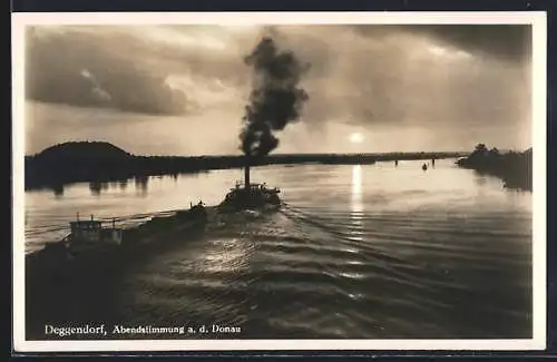 AK Deggendorf, Abendstimmung an der Donau