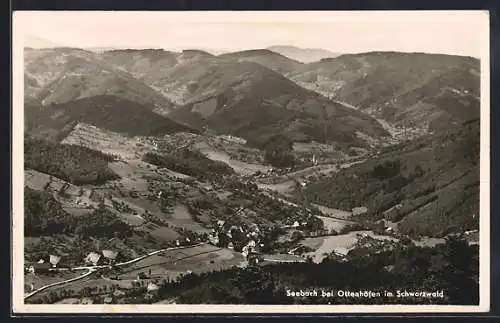 AK Seebach / Schwarzwald, Panorama von Seebach mit Blick auf den Schwarzwald