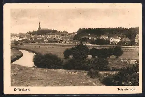 AK Kellinghusen, Ortsansicht mit Fluss