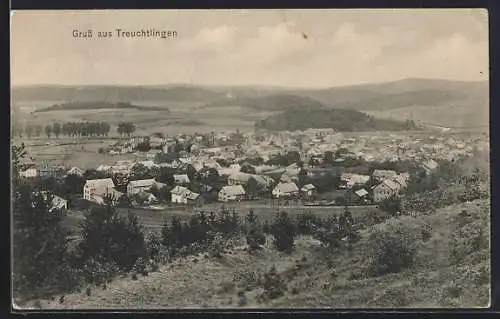 AK Treuchtlingen, Ortsansicht mit Feldern