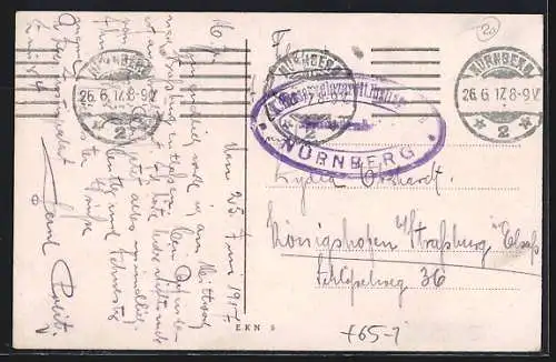 AK Nürnberg, Hauptbahnhof aus der Vogelschau