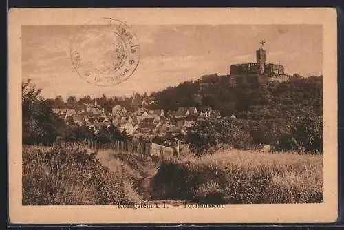 AK Königstein i. T., Totalansicht mit Burgruine