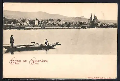 AK Geisenheim, Flusspartie mit Ruderern