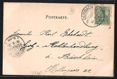 AK Durbach, Ortspanorama von einer Wiese aus