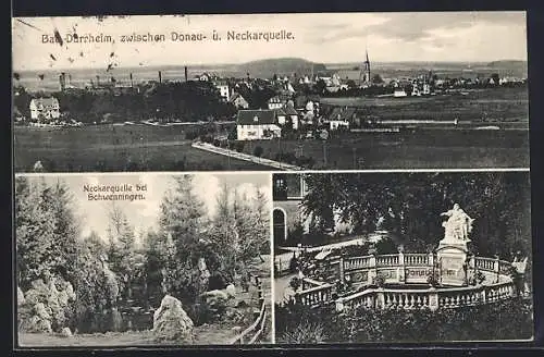 AK Bad Dürrheim, Totalansicht aus der Ferne, Donau- und Neckarquelle