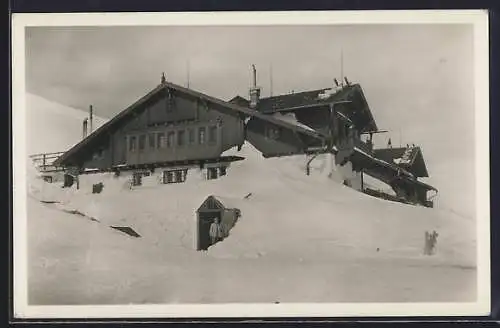 AK Schneeberg, Hochschneeberghotel im Winter