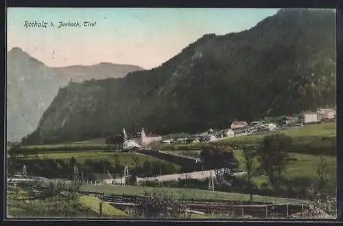 AK Rotholz b. Jenbach, Ortsansicht aus der Vogelschau