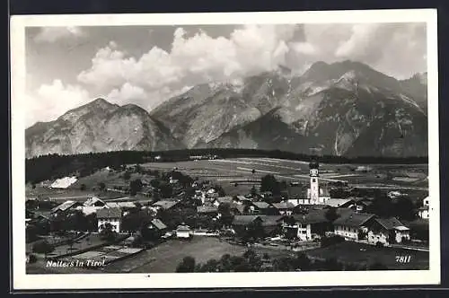 AK Natters in Tirol, Ortsansicht mit Bergpanorama