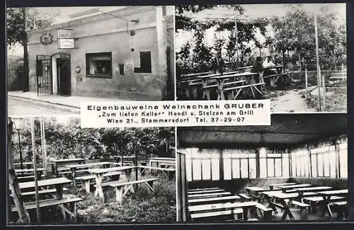 AK Wien, Stammersdorf, Restaurant Zum tiefen Keller, Weinschank Gruber
