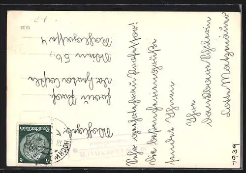 AK Schwarzenbach /N. D., Ortsansicht mit Strasse aus der Vogelschau