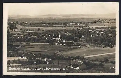 AK Zöbing /N. Ö., Ortsansicht mit Langenlois und Fernblick