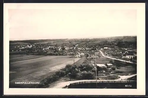 AK Oberpullendorf, Gesamtansicht mit Feldern und Landstrasse