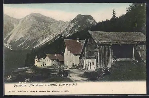 AK Fernpass, Alte Strasse u. Gasthof