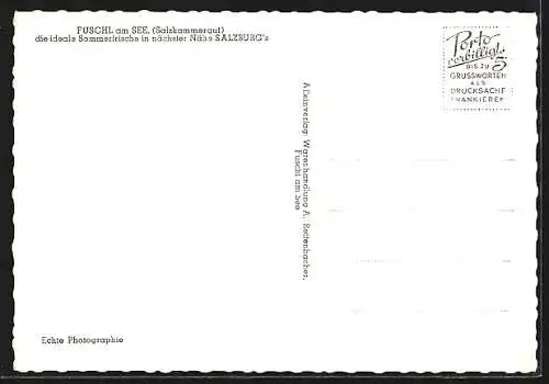 AK Fuschl am See, Ortsansicht mit Blick zum See