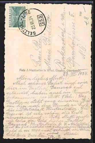 AK Hinterstoder /O. Ö., Gasthaus im Frühling