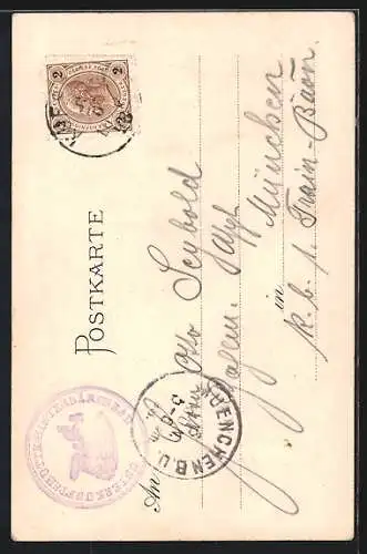 Lithographie Hinterbärenbad, Kleine Kapelle und Wirtschaft