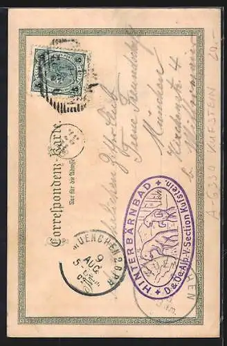 Künstler-AK Zeno Diemer: Hinterbärenbad, Unterkunftshaus im Abendrot