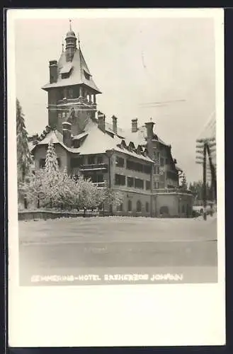 AK Semmering, Hotel Erzherzog Johann im Schnee